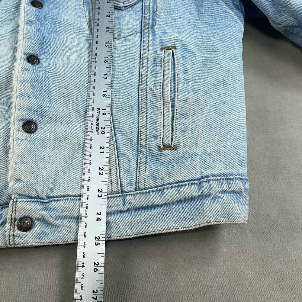 Vintage‎ Levis Denim Jean Jacket Faded Trucker USA Made 42R Sherpa 1987 80s - Picture 11 of 14
